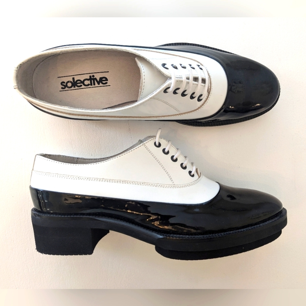 Black and White Women's Loafers